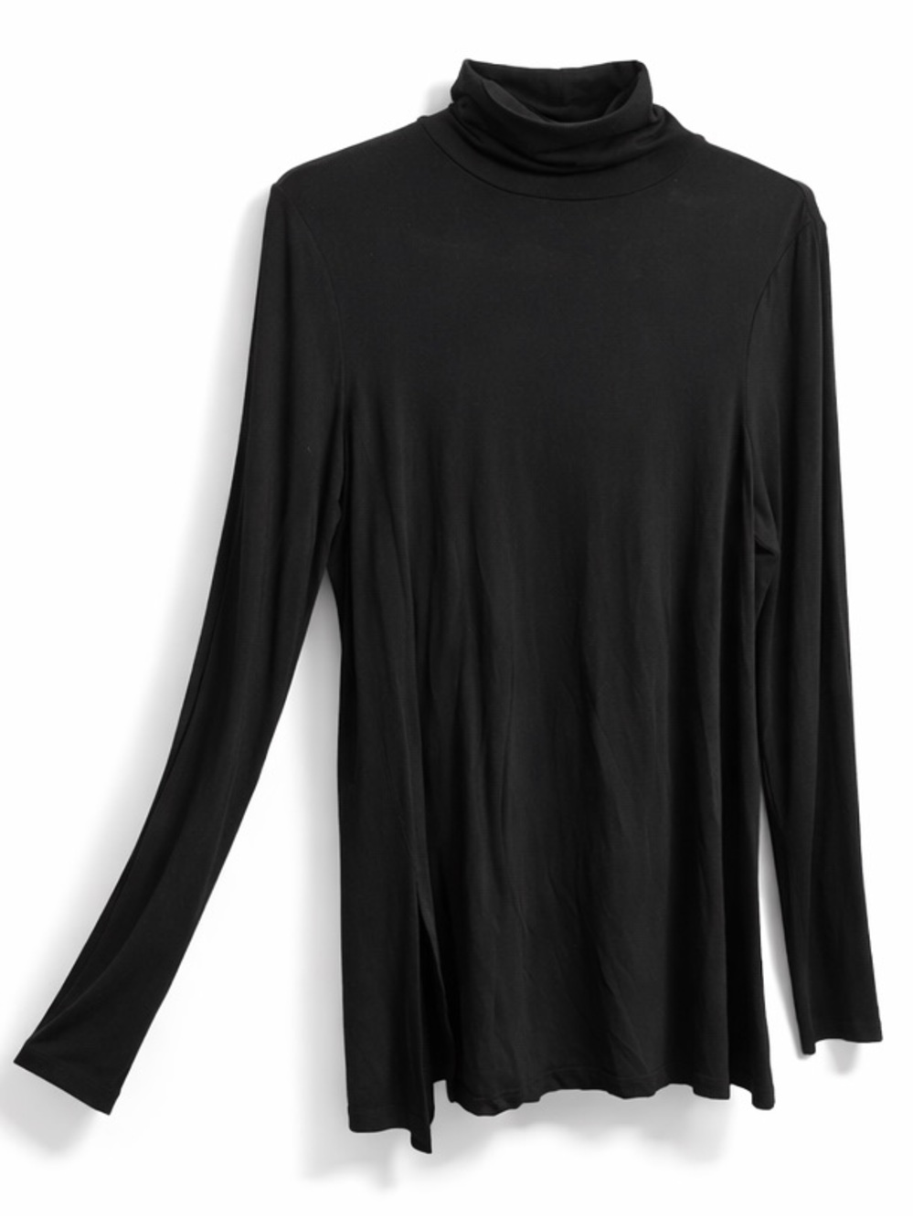 Black Women's Long Sleeve Side-Slit tunic top